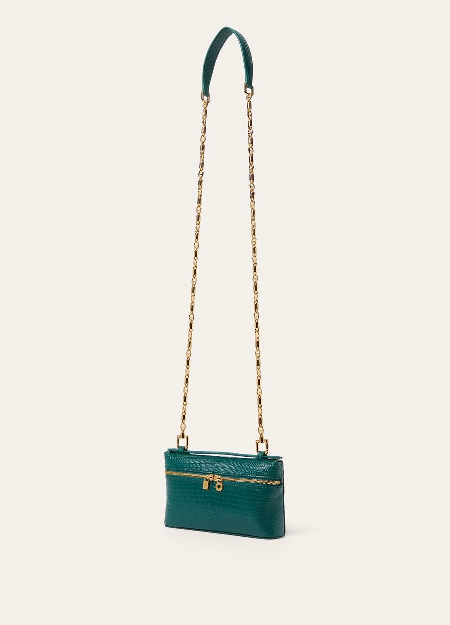 Minibolso de piel de lagarto con bolsillo adicional Jazz Club/Sun Gold