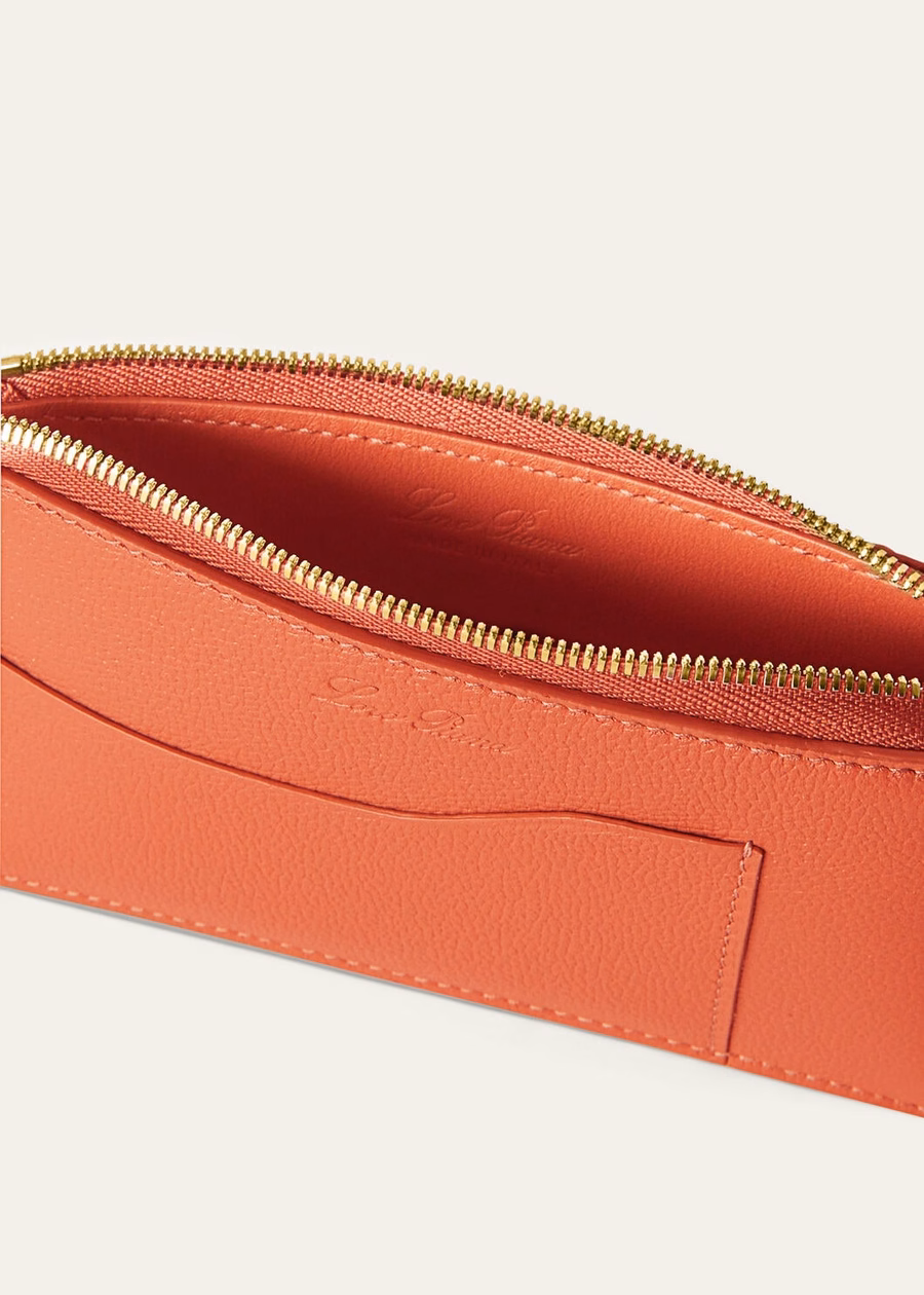 Bolsa adicional con cremallera de piel de becerro Coral Fiction/Sun Gold