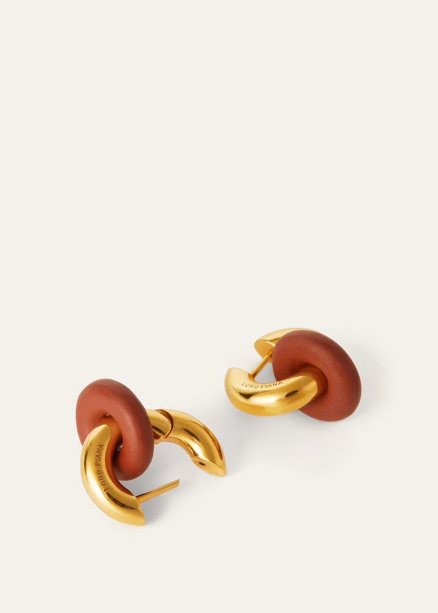 Pendientes de doble aro con detalles de latón oscuro Kummel/Sun jewelry Gold