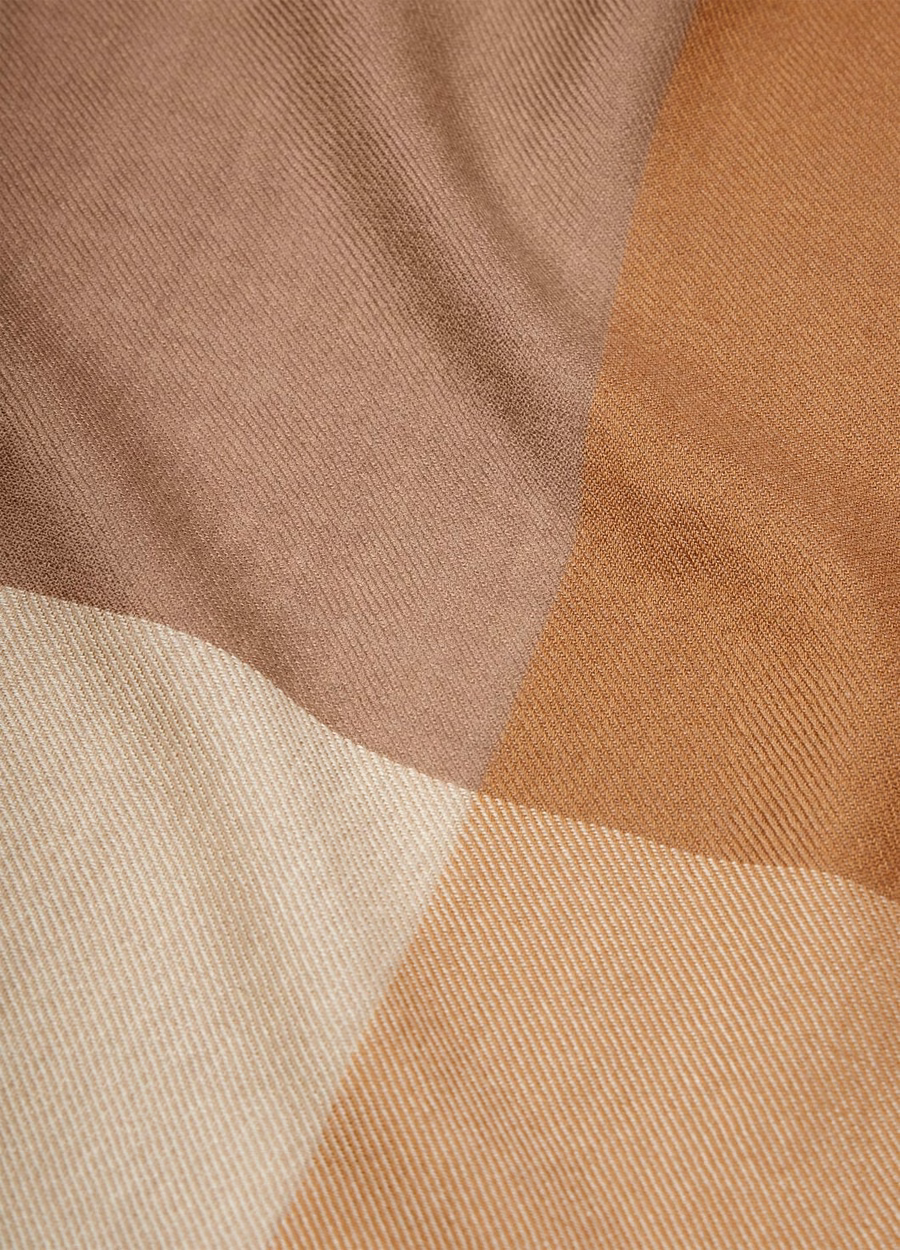 Quadrilatero del Silenzio Foulard de cachemira y seda Yeso antiguo/Brazaletes beige