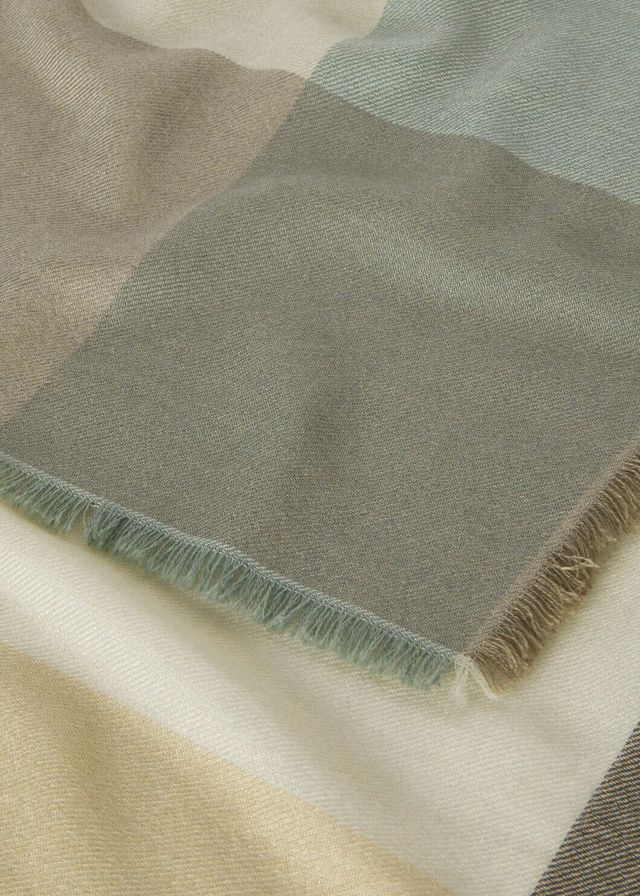 Quadrilatero del Silenzio Foulard Seda Cashmere Wasabi Polvo/Lazos Verdes