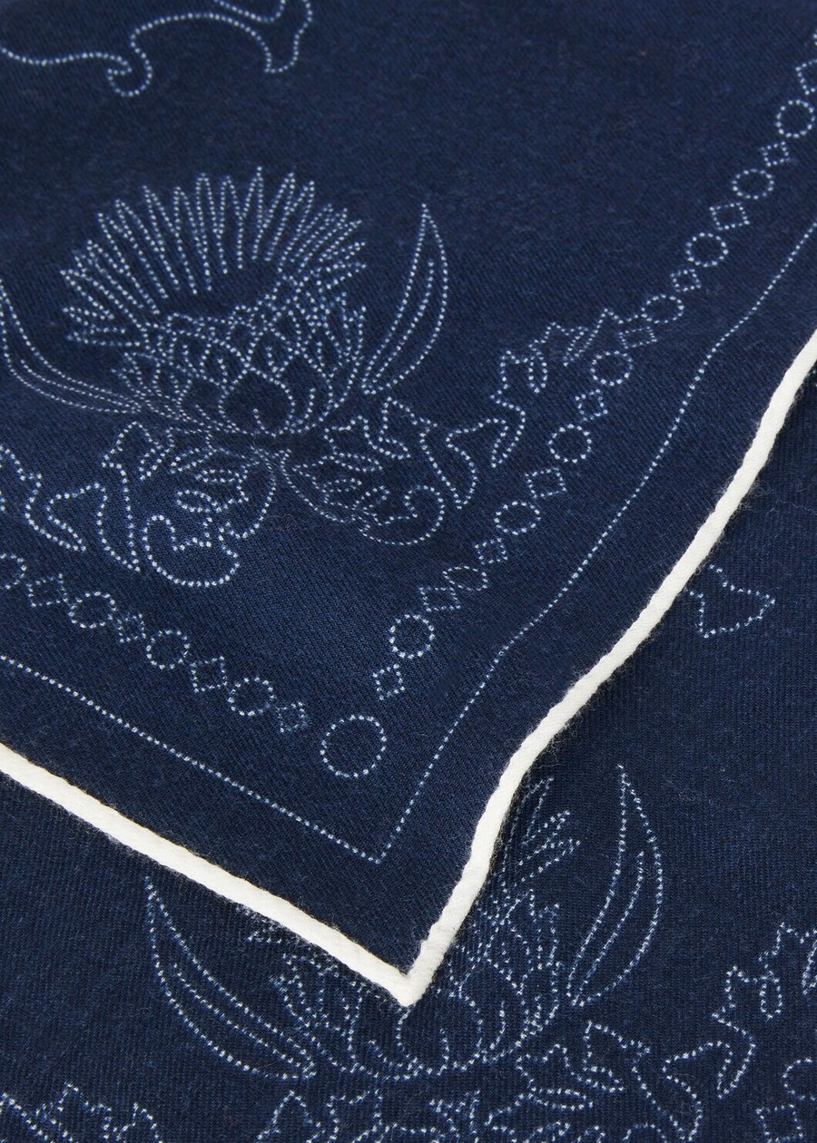 Pañuelo de lana Cardo Eclipse azul/blanco