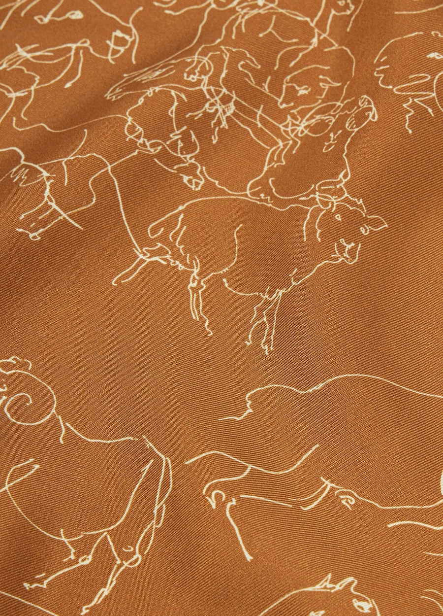 L'Arte Dei Filati Più Pregati Foulard Seda Bronce/Blanco