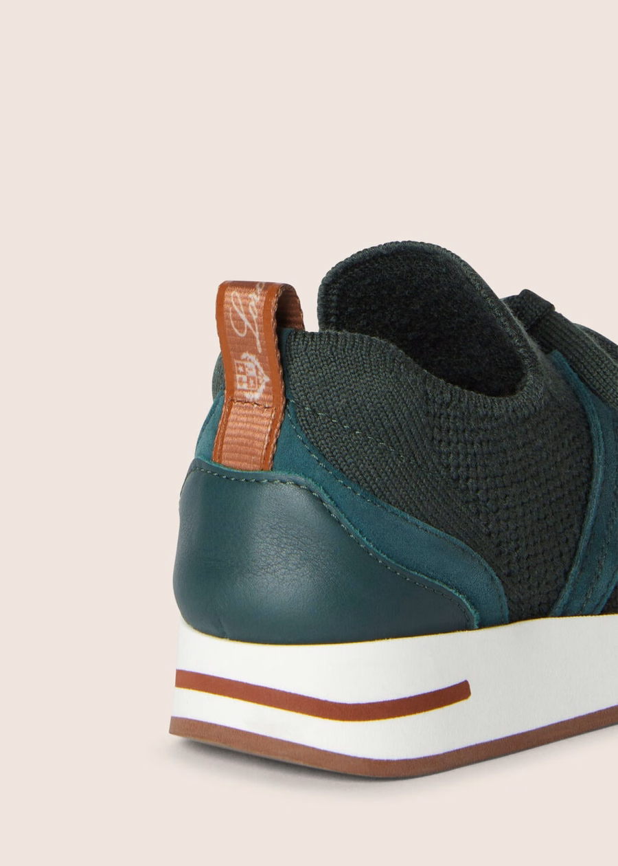 Zapatillas de tenis infantiles 360 LP Flexy Walk Wish® de lana color verde Agano.