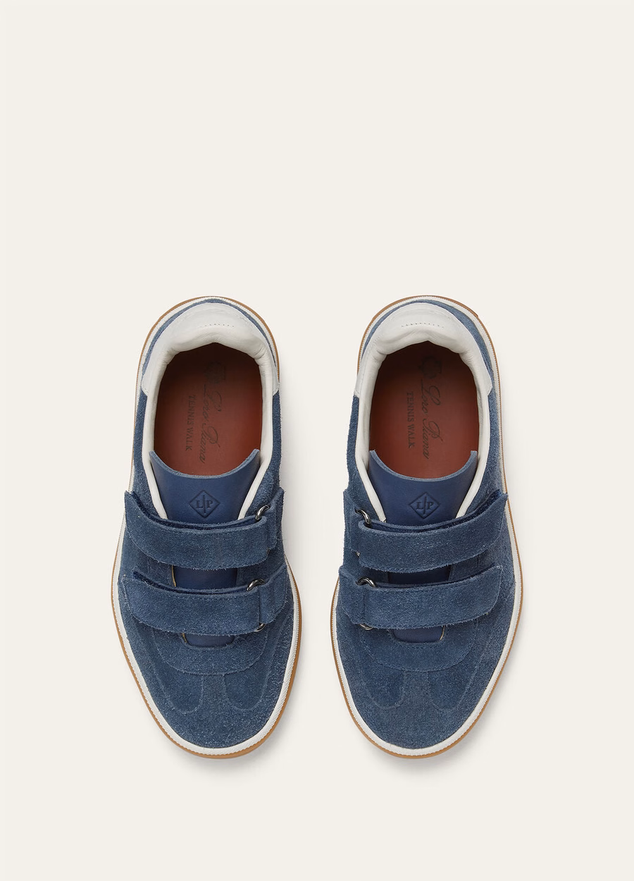 Zapatillas de deporte infantiles para caminar, de ante, en las pantorrillas, color negro higo.