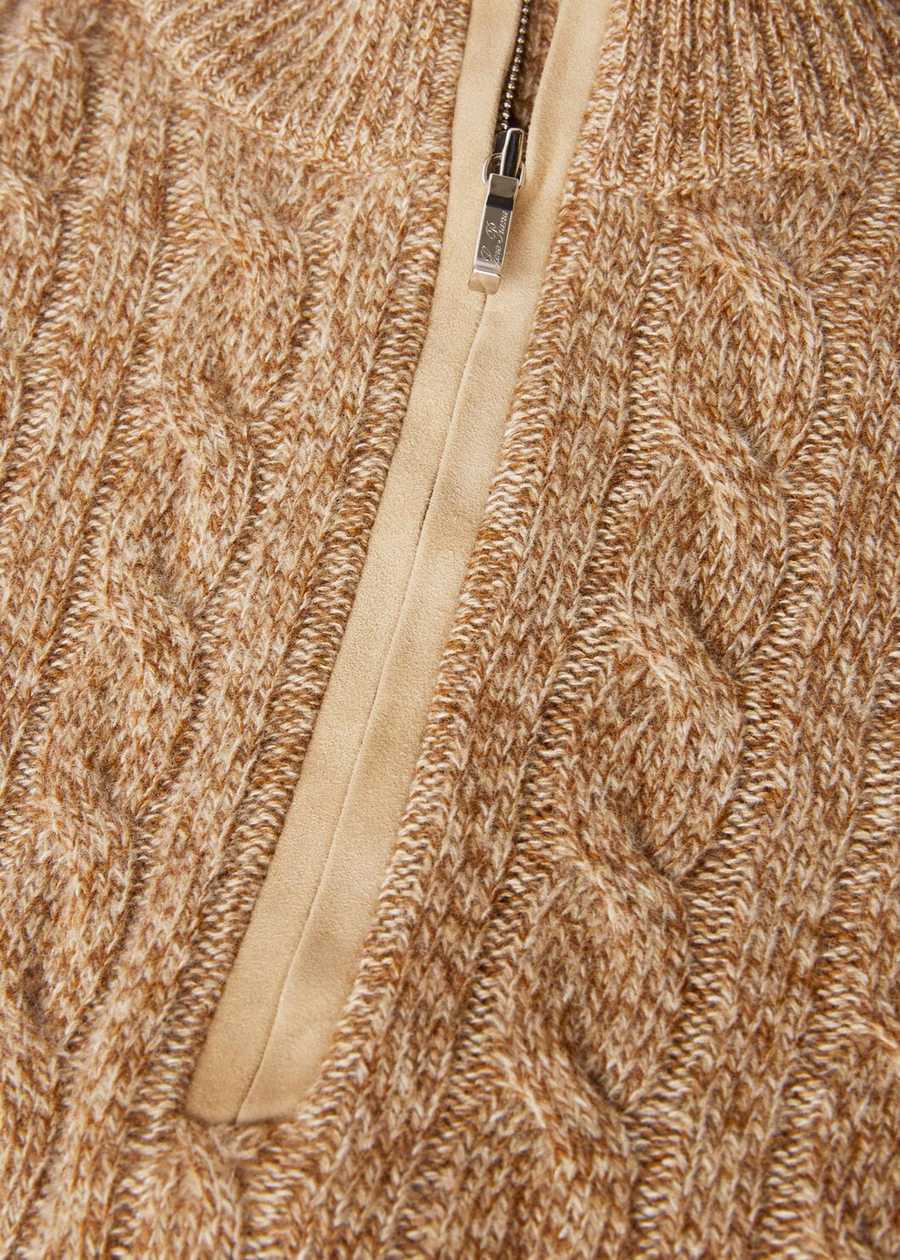Jersey de cachemir Treccia Baby color trigo dorado/oro jengibre