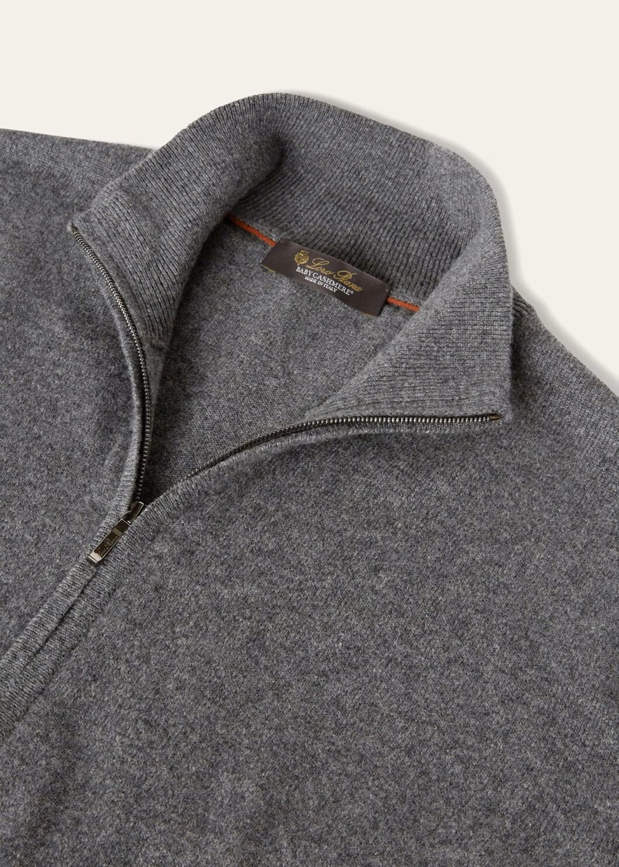 Chaqueta bomber clásica con cremallera para bebés, color gris jaspeado cachemir.