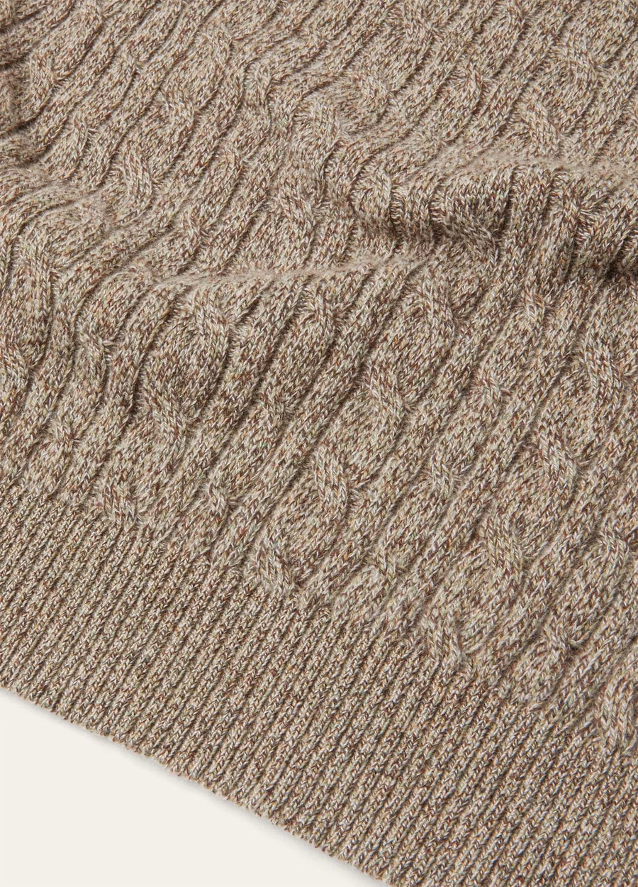 Jersey de cuello redondo color café molido Treccia Baby Cashmere