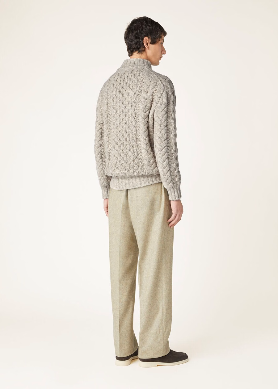 Jersey de cuello medio Valduggia Cashmere Garden Sand