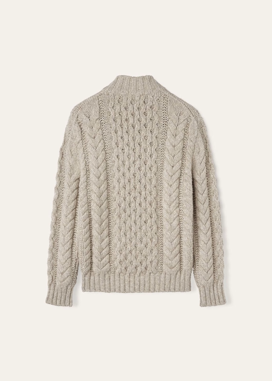 Jersey de cuello medio Valduggia Cashmere Garden Sand