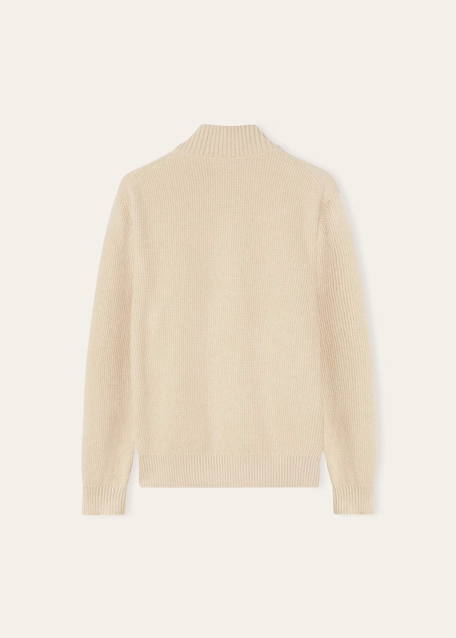 Jersey de cuello medio Alpe Baby Cashmere Coarsehair® color crema jaspeado