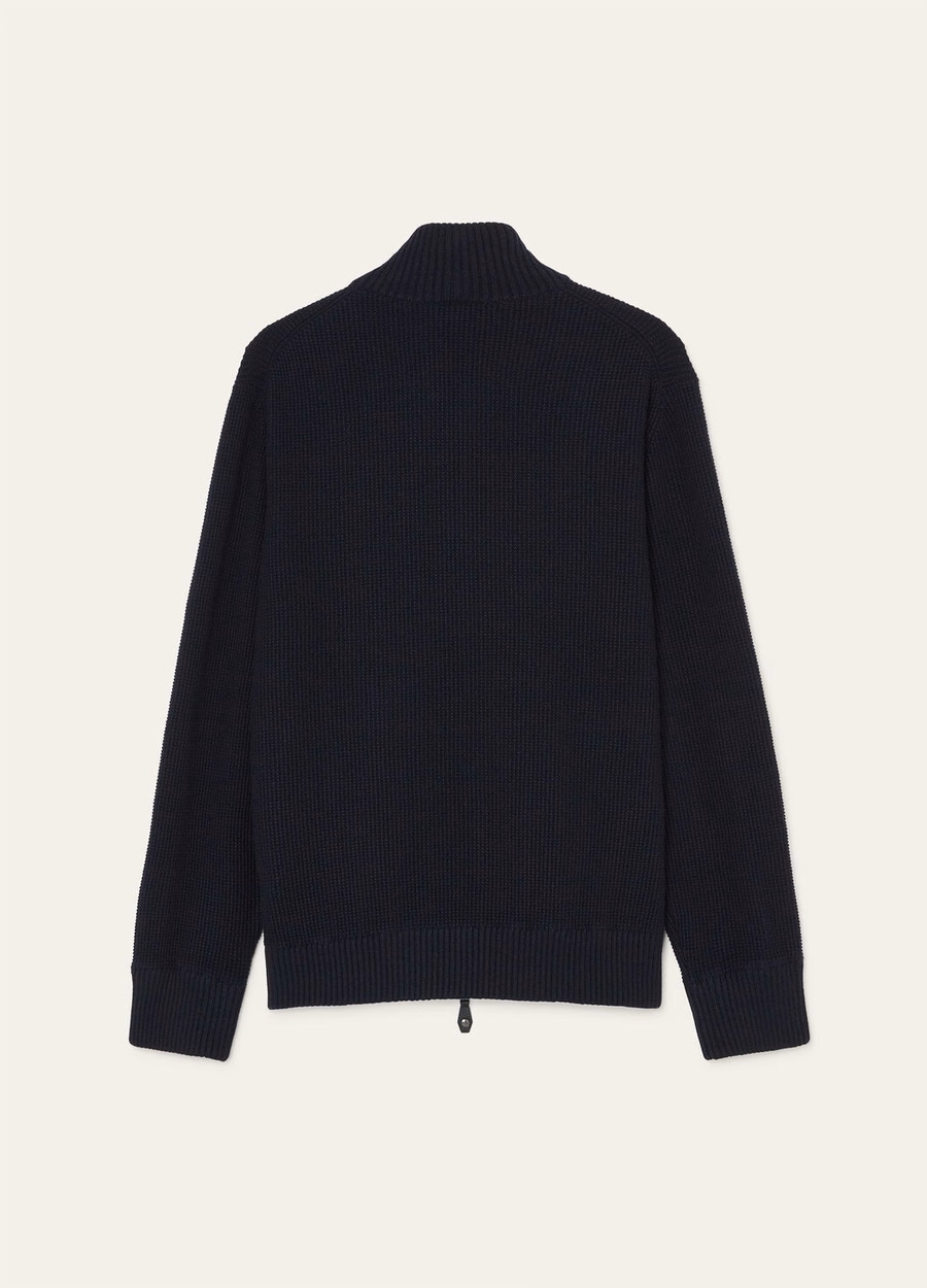 Jersey Alpe Bomber Baby Cashmere Coarsehair® azul marino