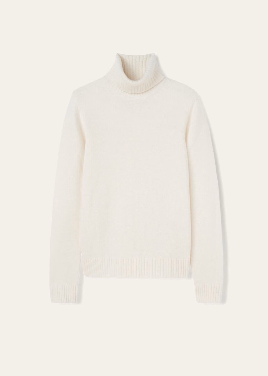 Jersey de cuello alto Parksville Baby de cachemir blanco titanio