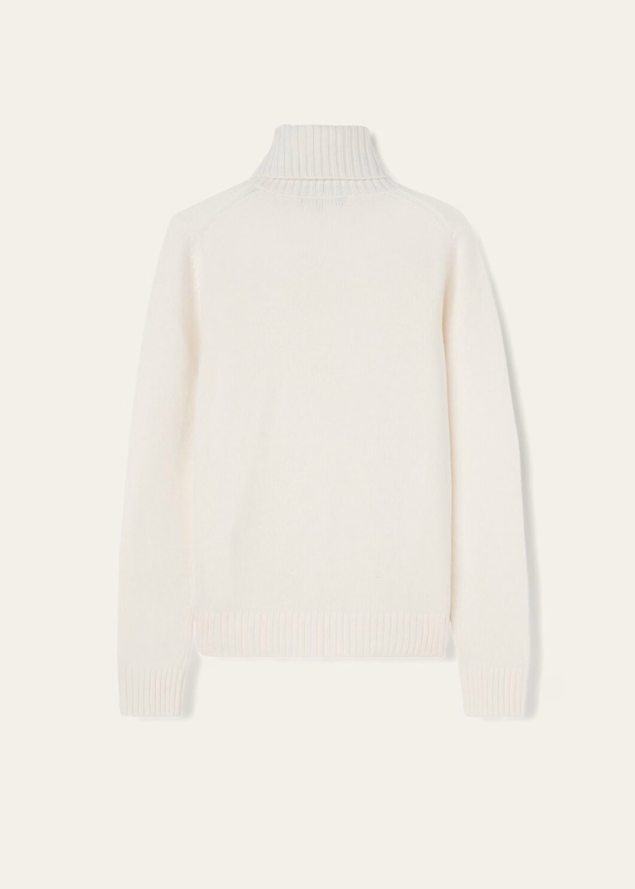 Jersey de cuello alto Parksville Baby de cachemir blanco titanio