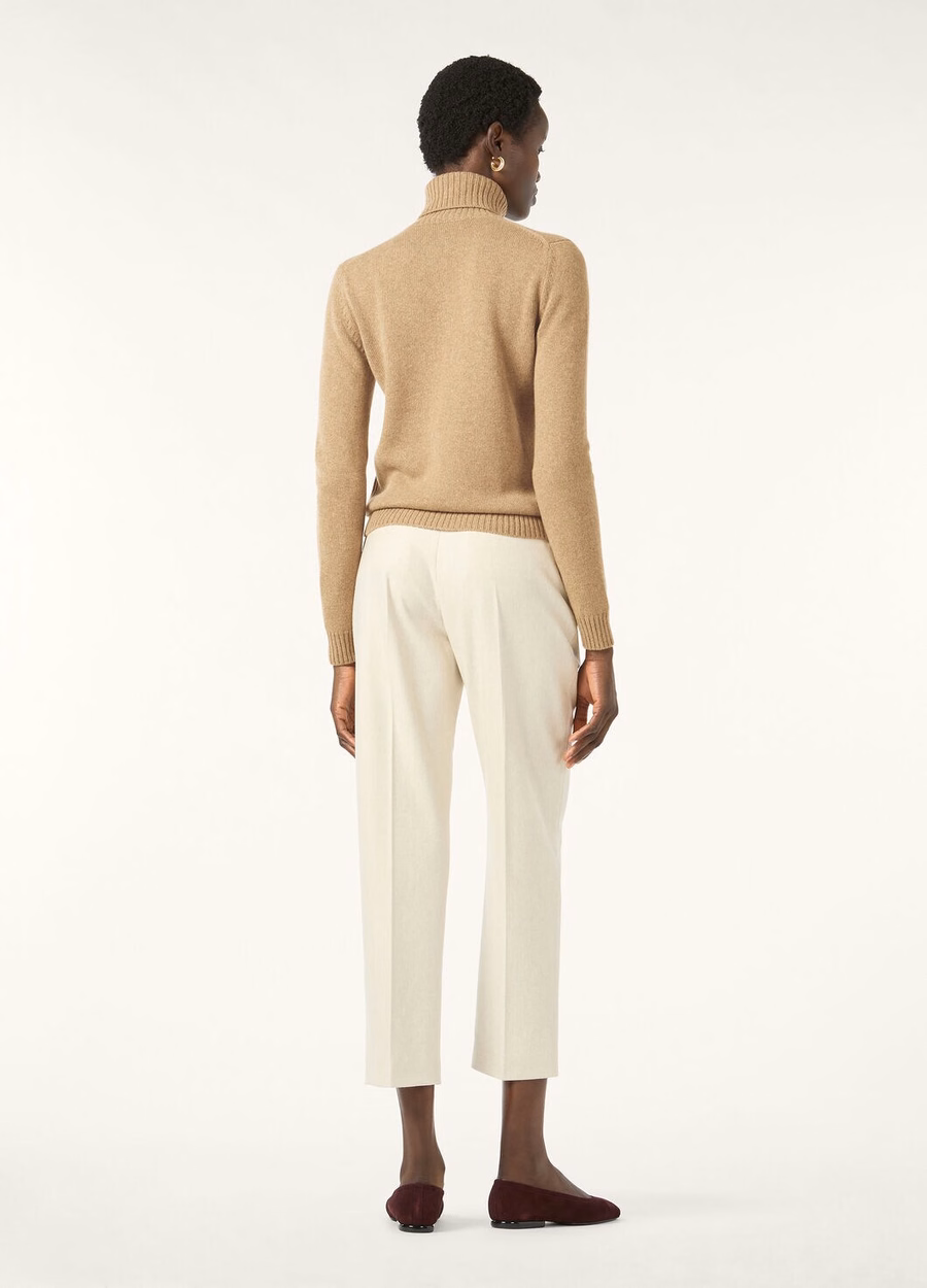 Jersey de cuello alto Parksville Baby Cashmere color trigo dorado jaspeado