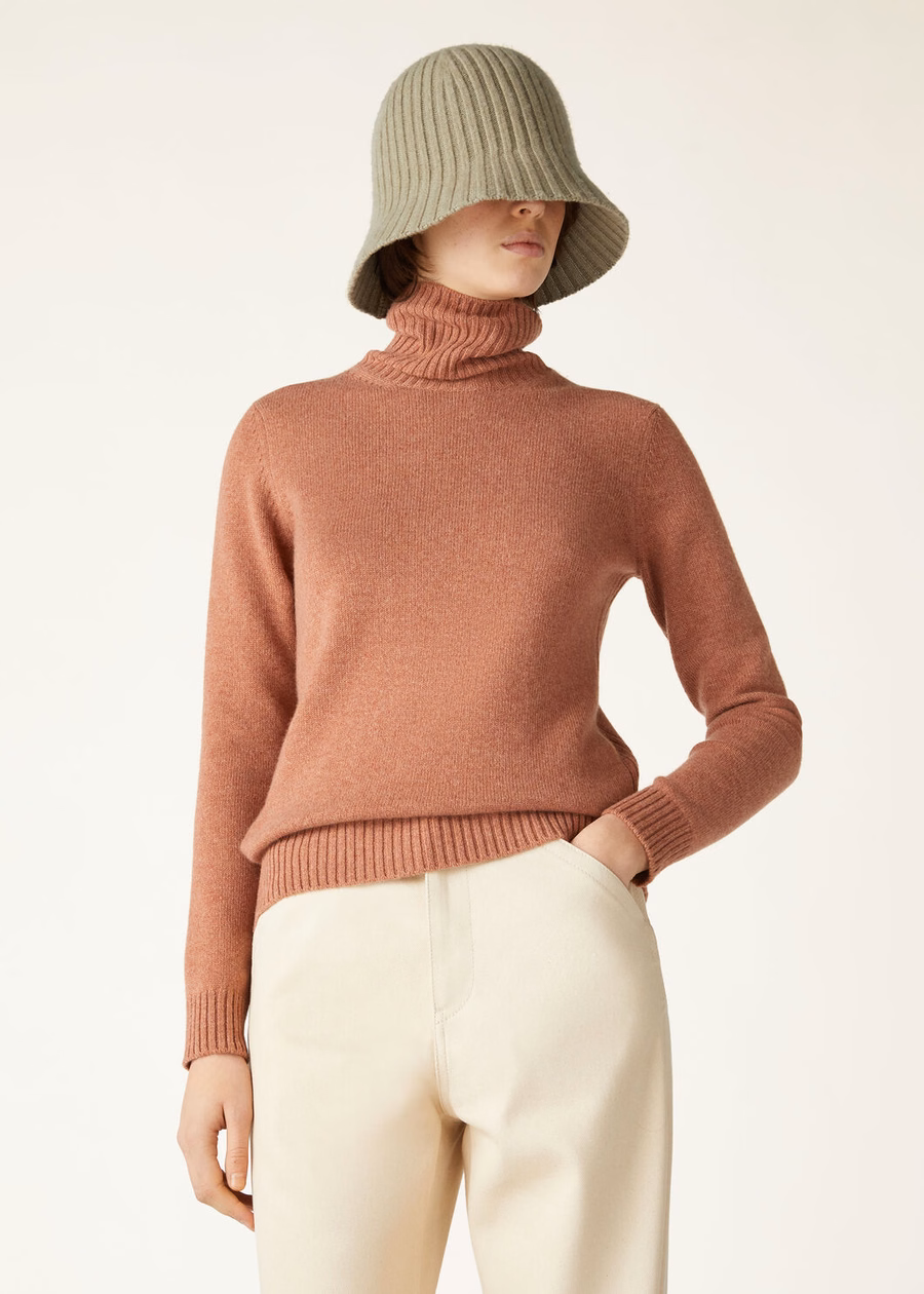 Jersey de cuello alto Parksville Baby Cashmere Tonos Atardecer Melange