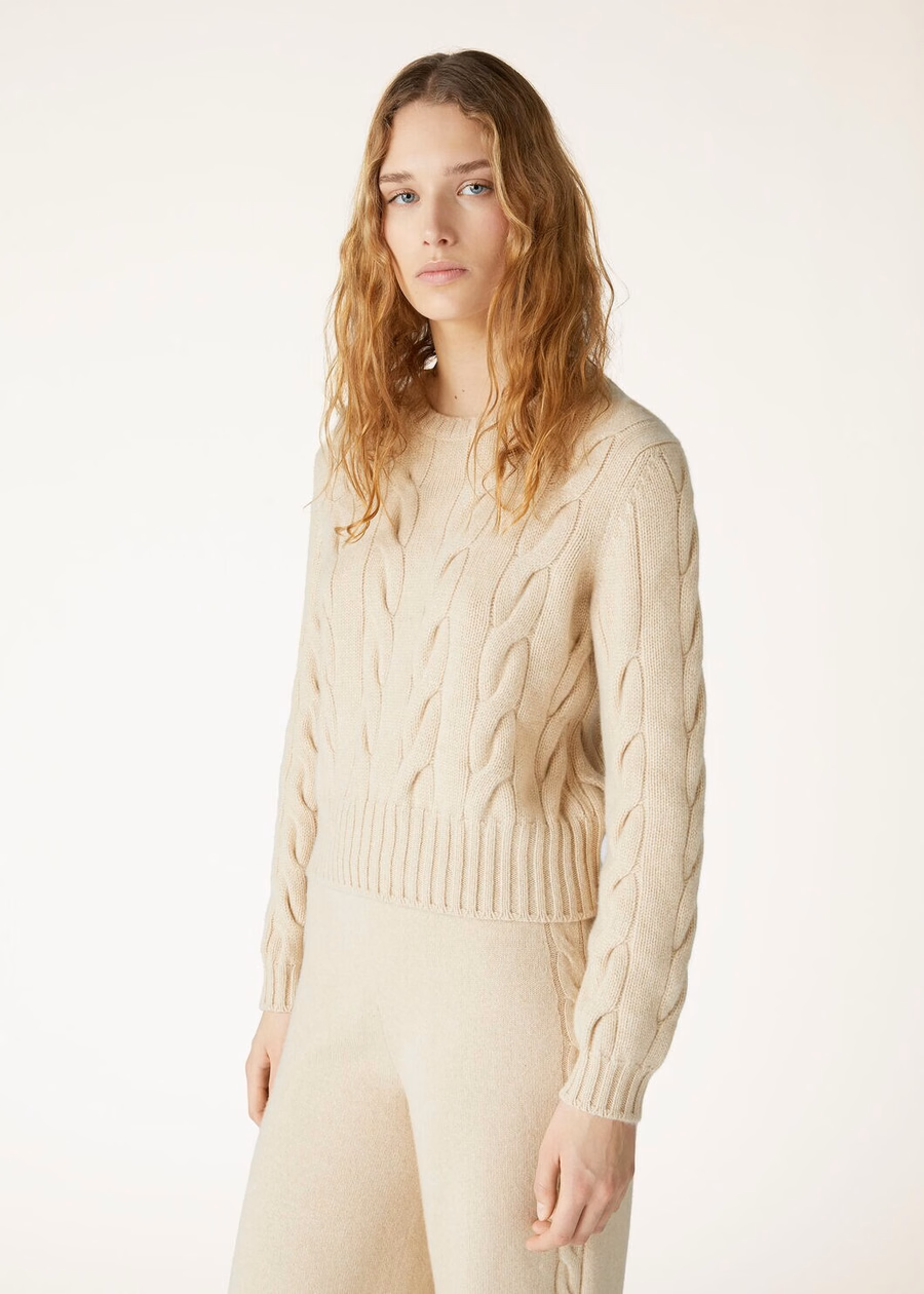 Cuello redondo Napier Baby Cashmere Coarsehair® Crema Cashmere Melange