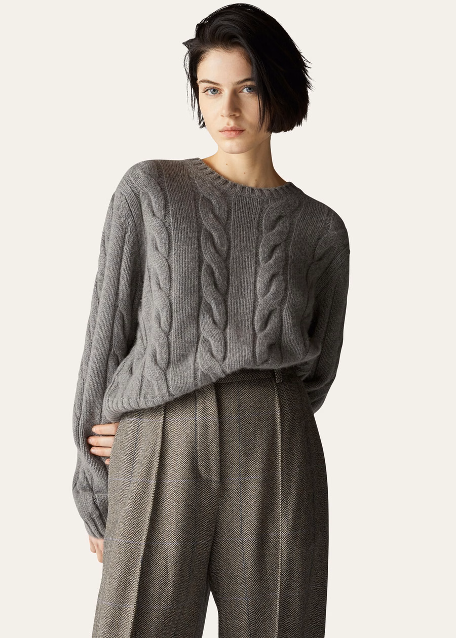 Cuello redondo Napier Baby Cashmere Coarsehair® Cayenne Melange/Mar del Norte