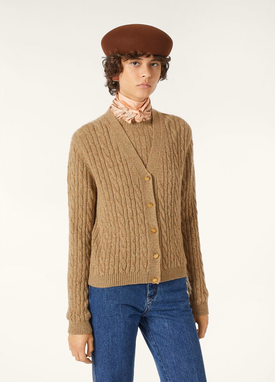 Cárdigan Treccia Baby Cashmere con infusión de miel cruda y romero