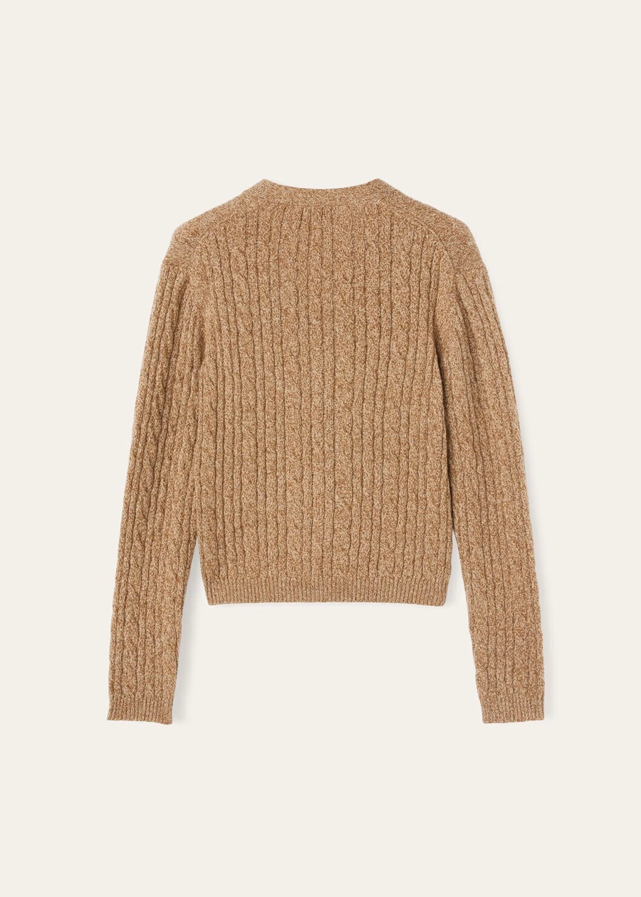 Cárdigan Treccia Baby Cashmere Trigo Dorado/Gingerbread Dorado