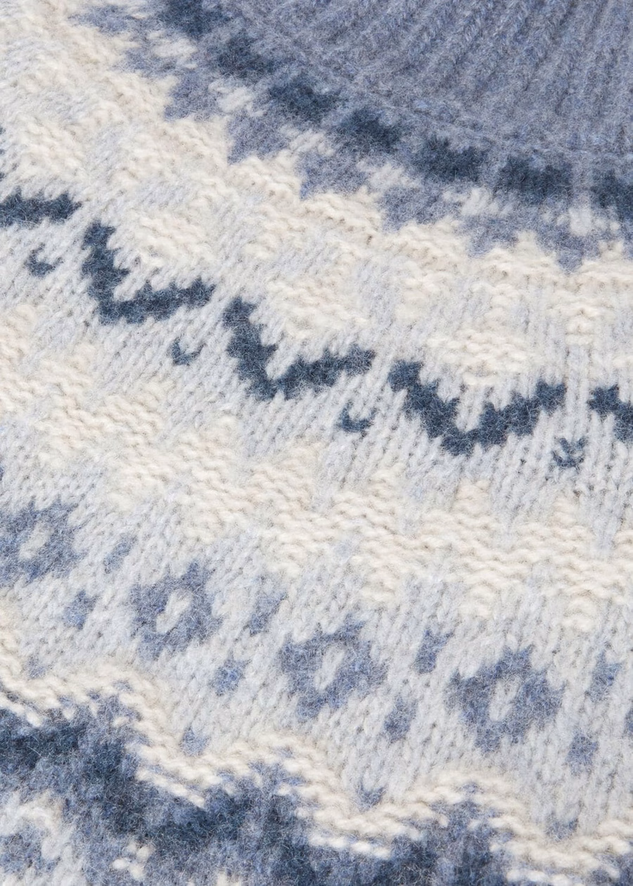 Jersey de cuello alto de cachemir Alpe Pile color perla melange/seafoam Serenity
