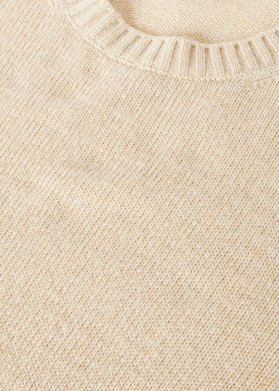 Jersey de cuello redondo Cellio Baby Cashmere color beige rosado/helichrysum/marfil