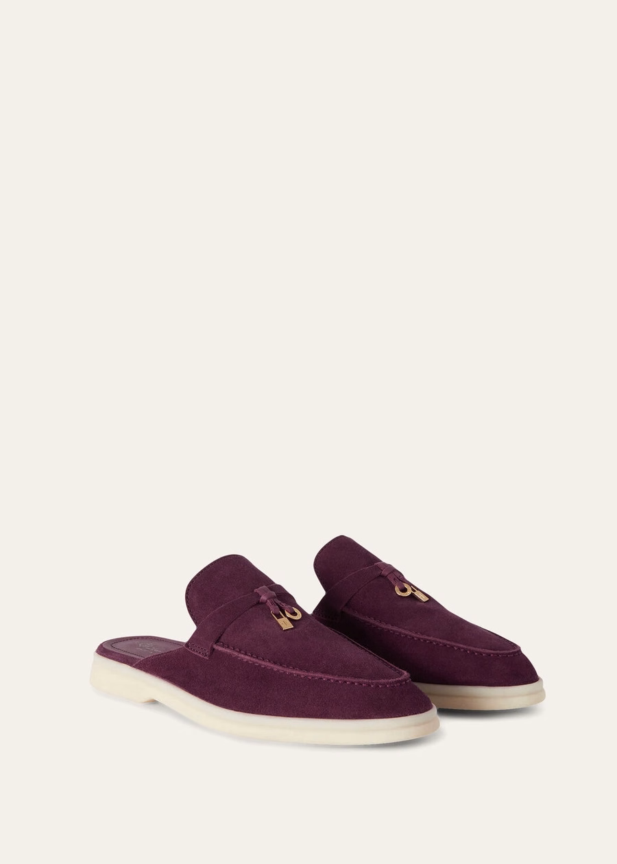 Babouche Charms Walk Mocasines de ante y piel de cabra color amaranto brillante