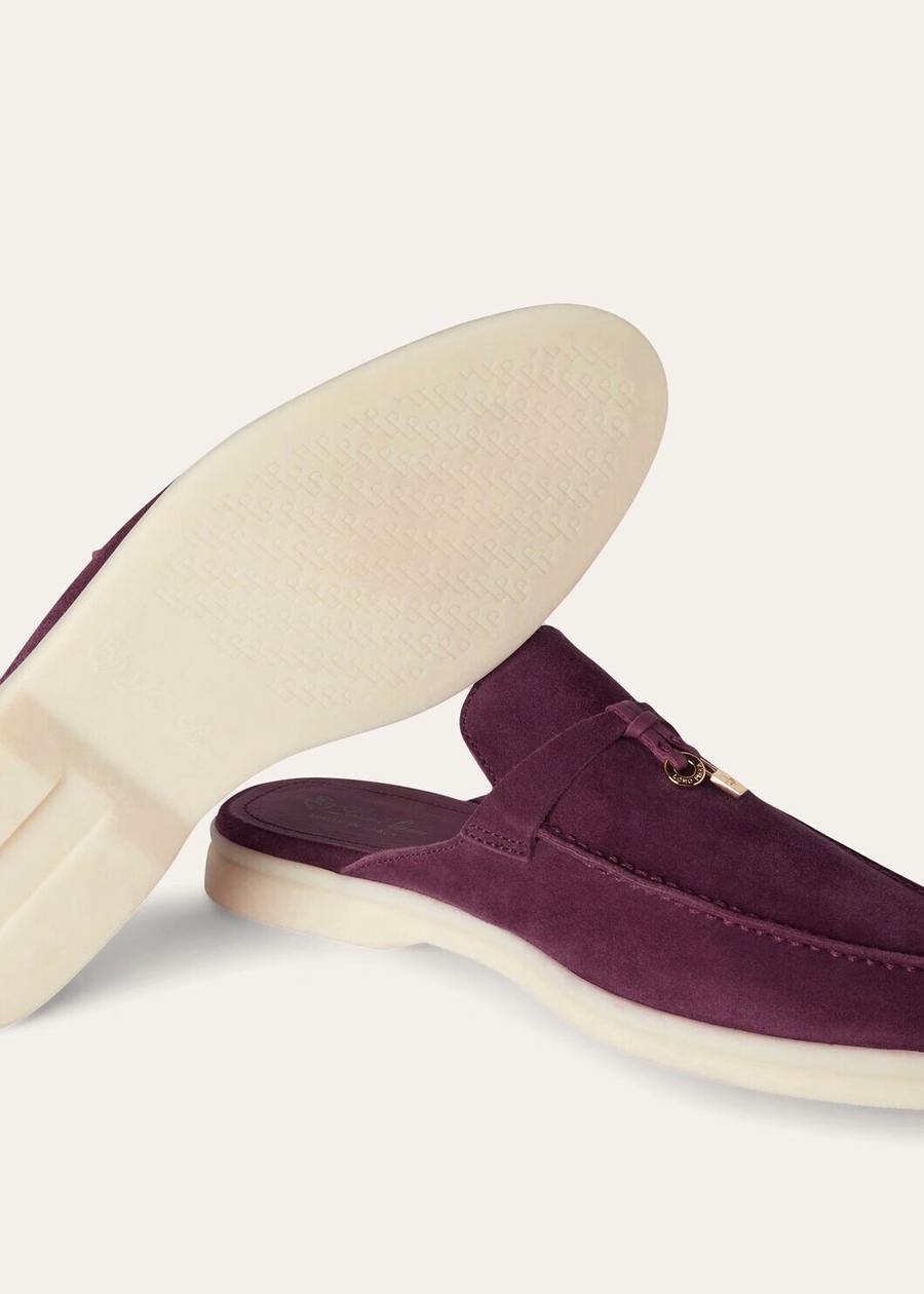 Babouche Charms Walk Mocasines de ante y piel de cabra color amaranto brillante