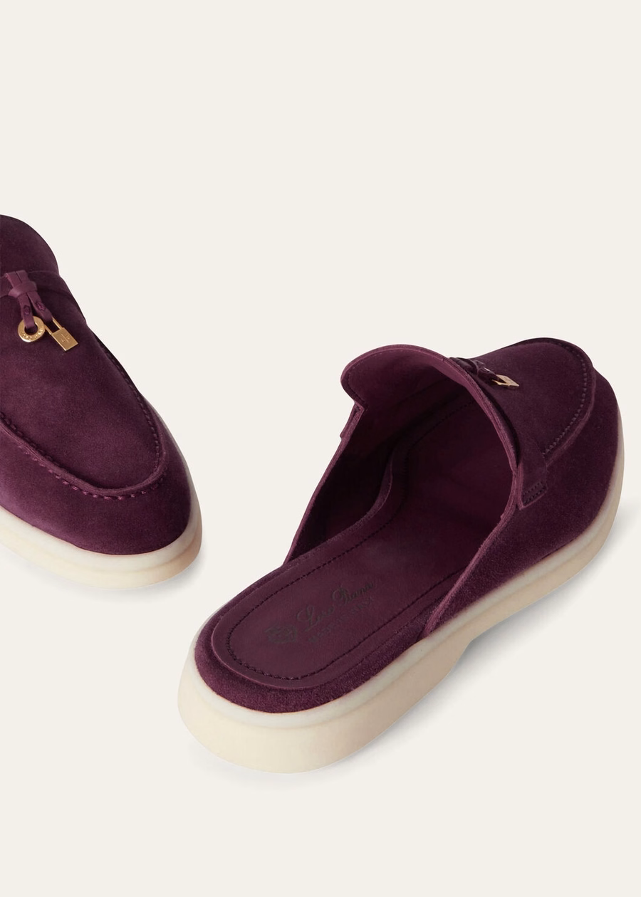 Babouche Charms Walk Mocasines de ante y piel de cabra color amaranto brillante