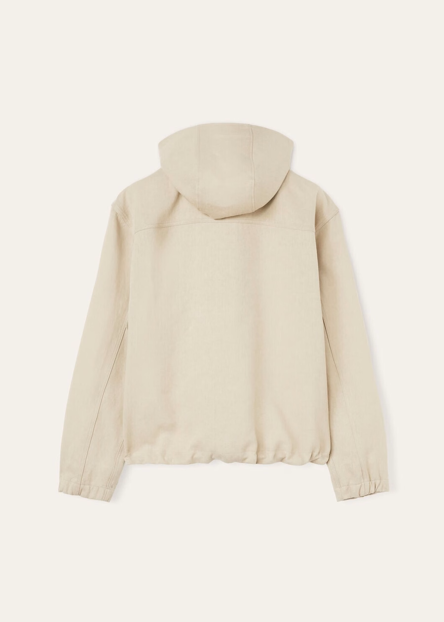 Cazadora bomber de lino Athon Taupe terroso