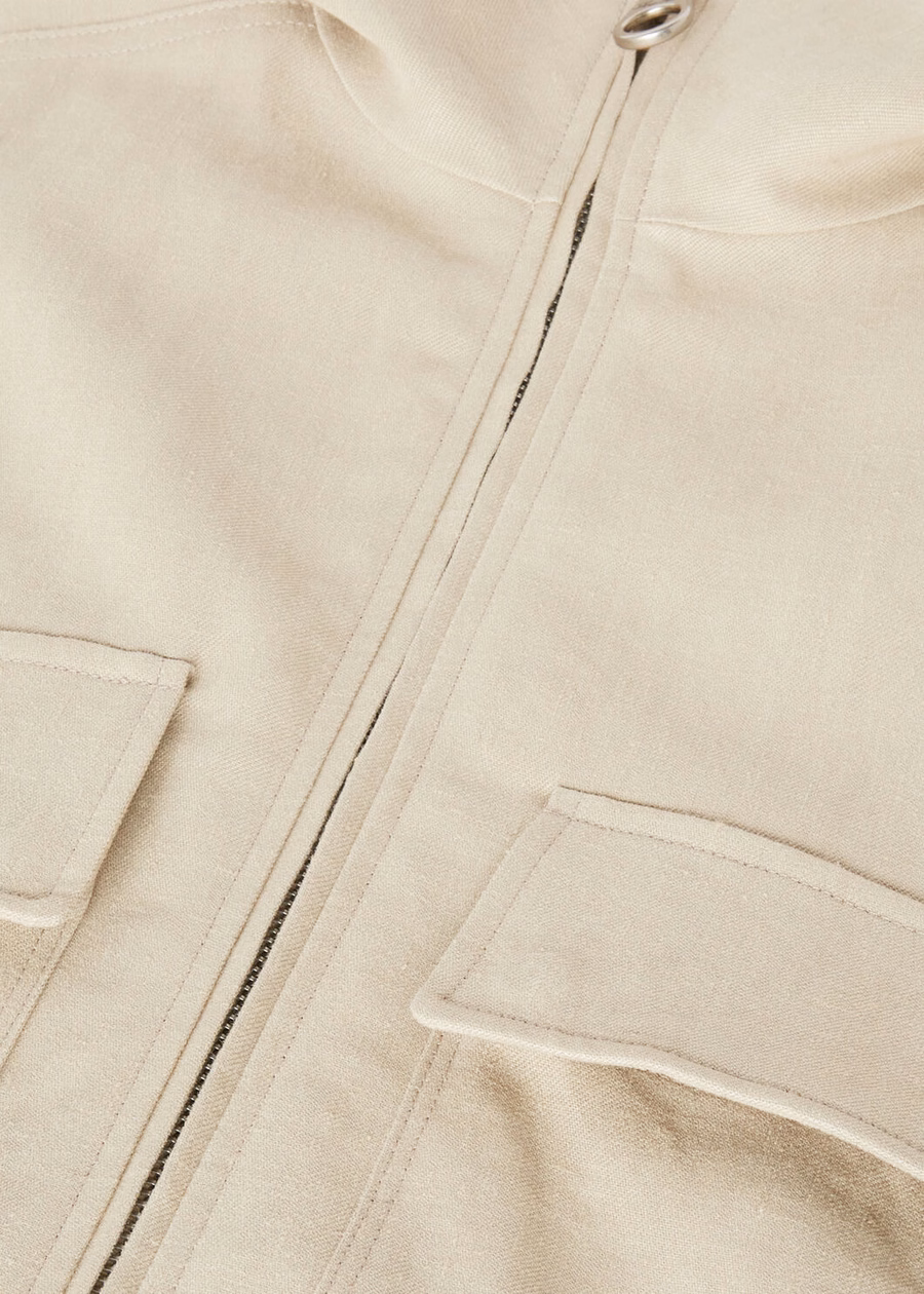 Cazadora bomber de lino Athon Taupe terroso