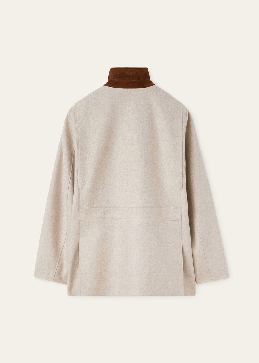 Chaqueta Roadster Mini de cachemir, lana virgen y fieltro natural.
