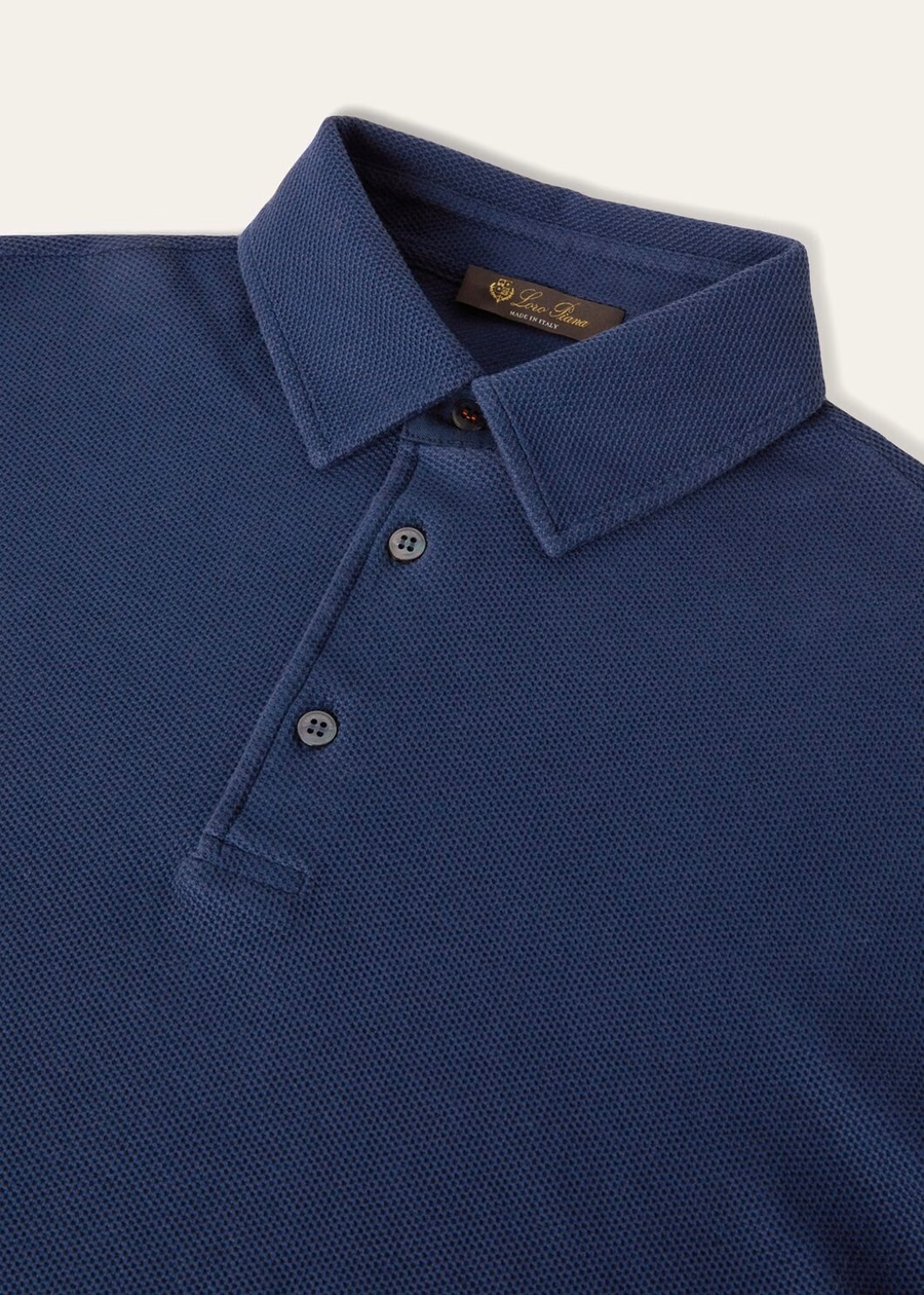 Polo de algodón azul océano profundo