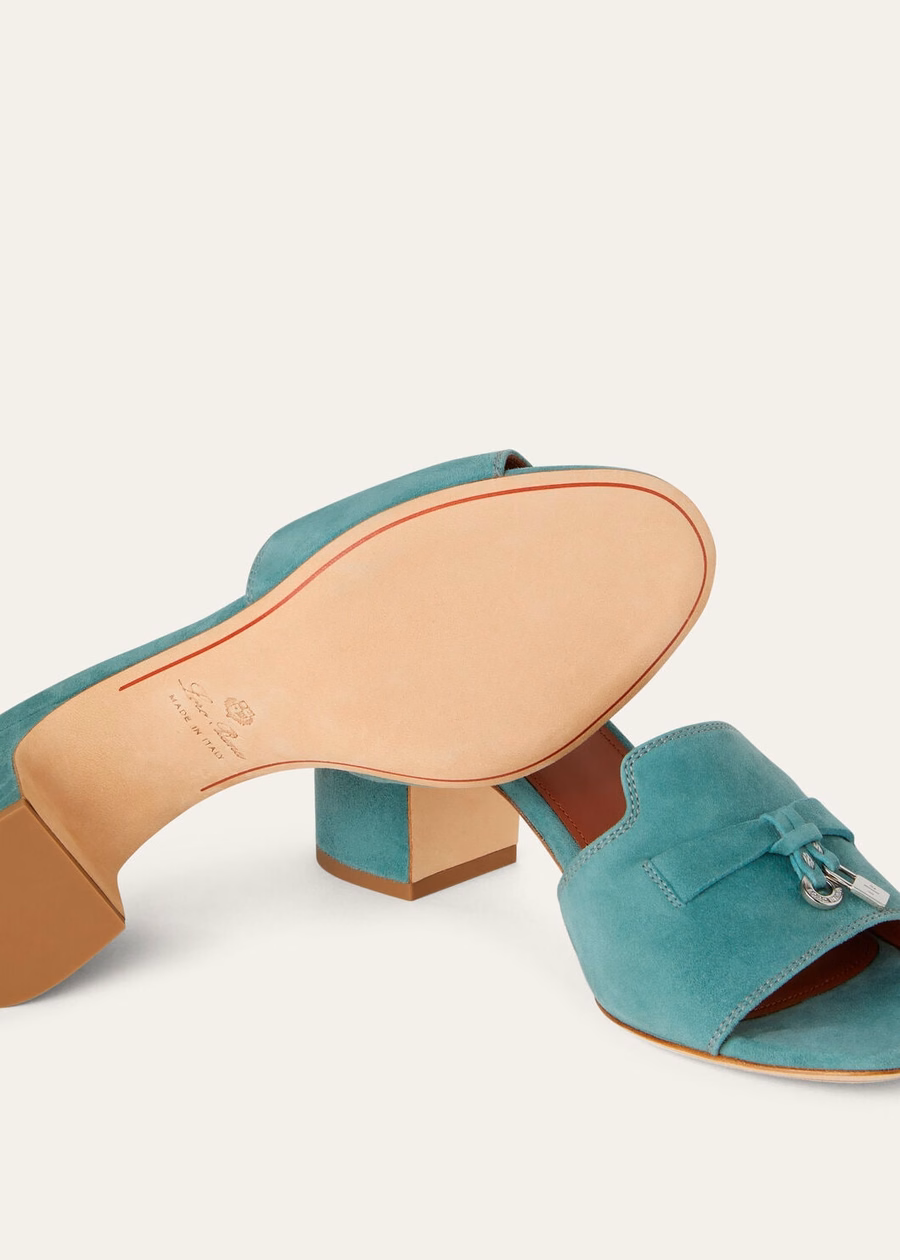 Sandalias Summer Charms de ante y piel de cabra color verde savia