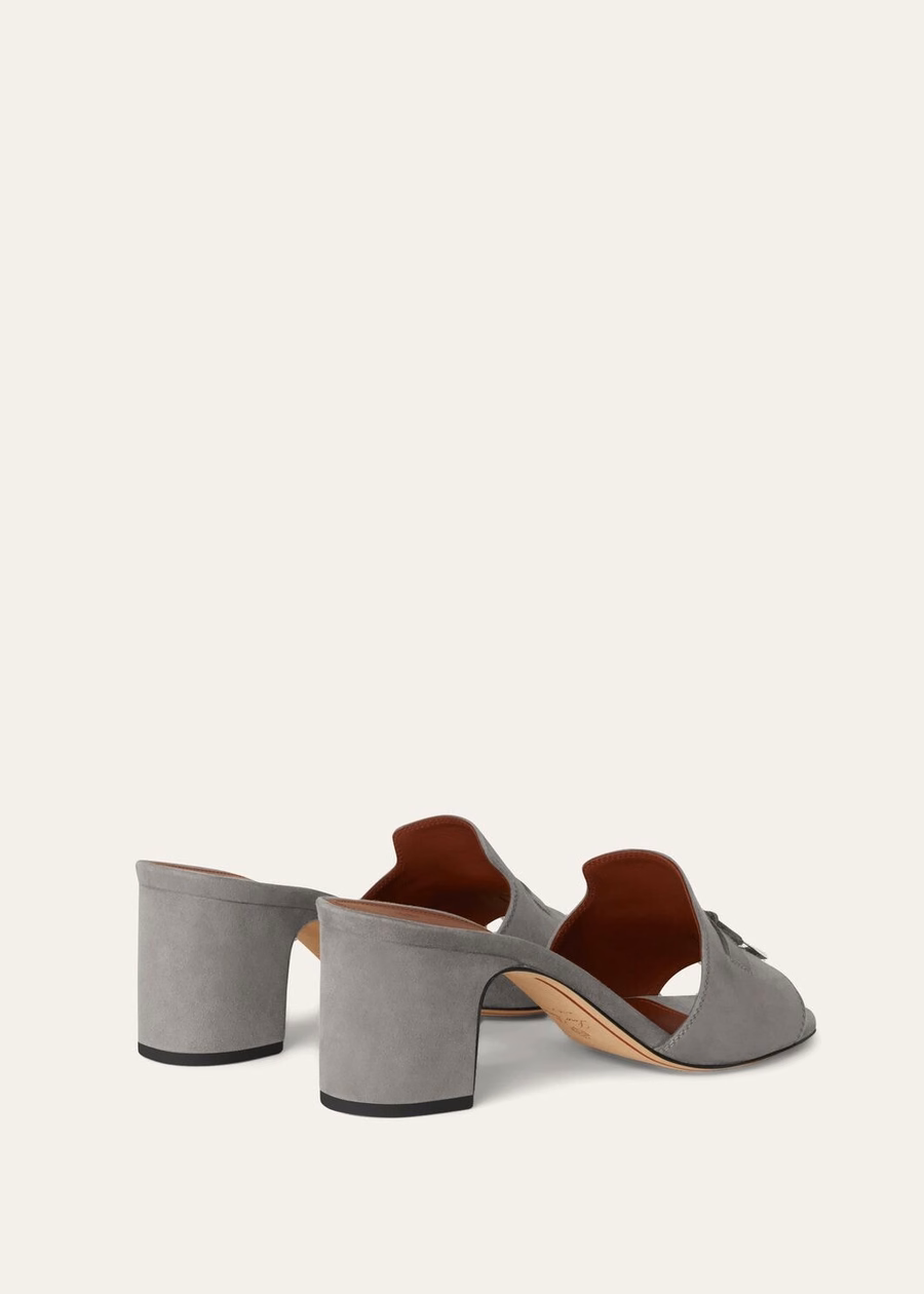 Sandalias Summer Charms de ante y piel de cabra en gris militar.