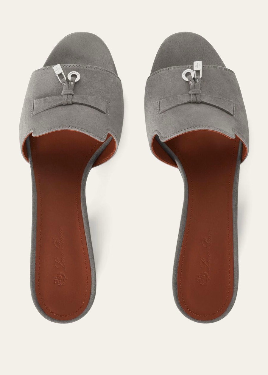 Sandalias Summer Charms de ante y piel de cabra en gris militar.