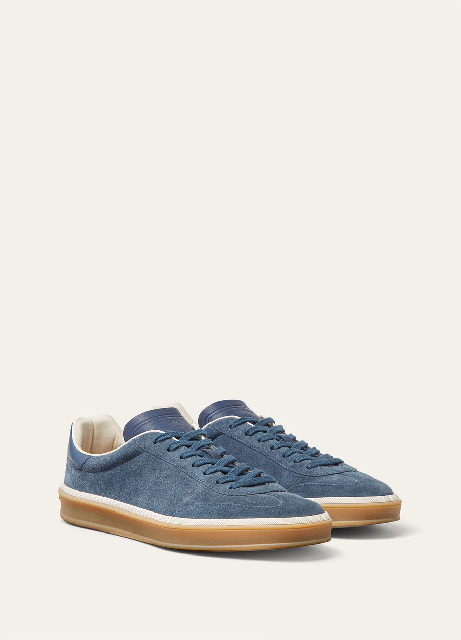 Zapatillas de tenis de ante con suela dividida en color negro (Figs)