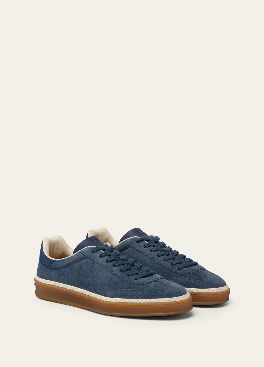 Zapatillas de tenis de ante con suela dividida en color negro (Figs)