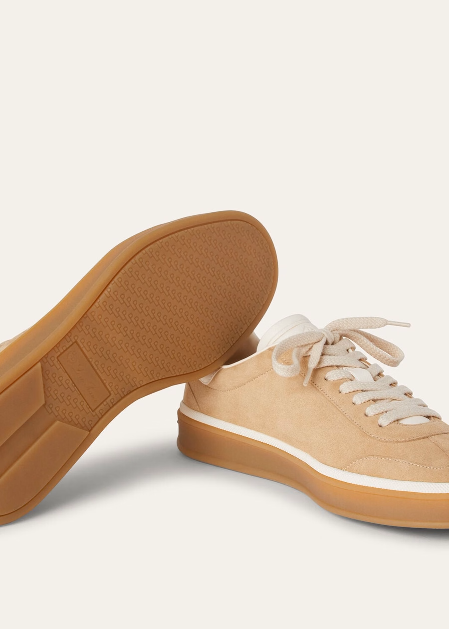 Zapatillas de tenis para caminar, de ante con piel de becerro partida, modelo Windy Dunes.