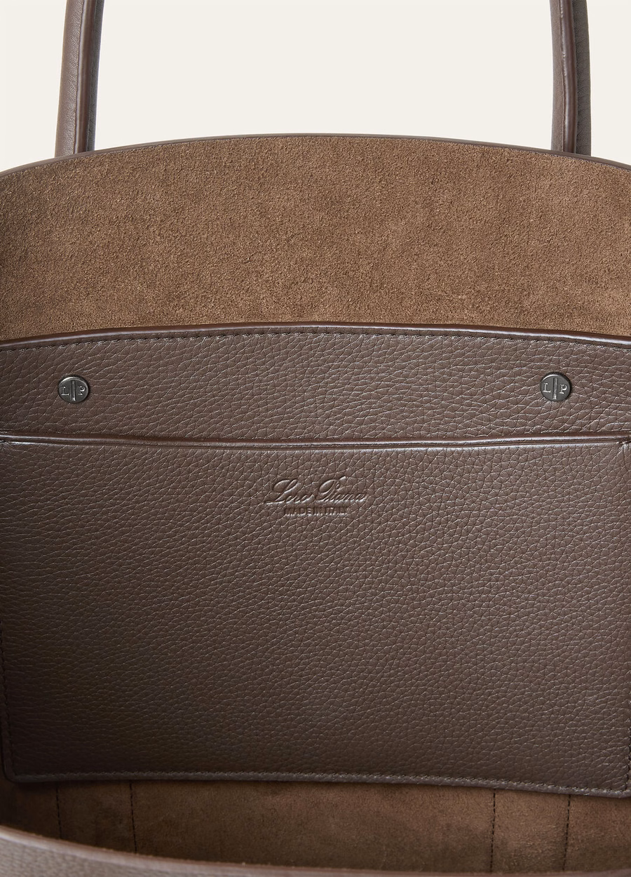 Bolso pequeño Beam de piel de becerro color chocolate oscuro/regaliz/ónix