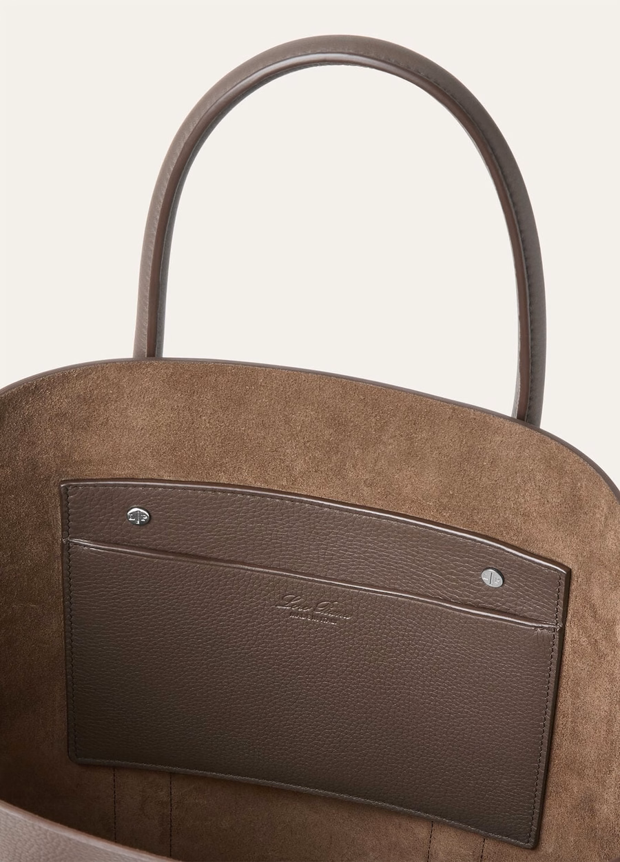 Bolso pequeño Beam de piel de becerro color chocolate oscuro/regaliz/ónix