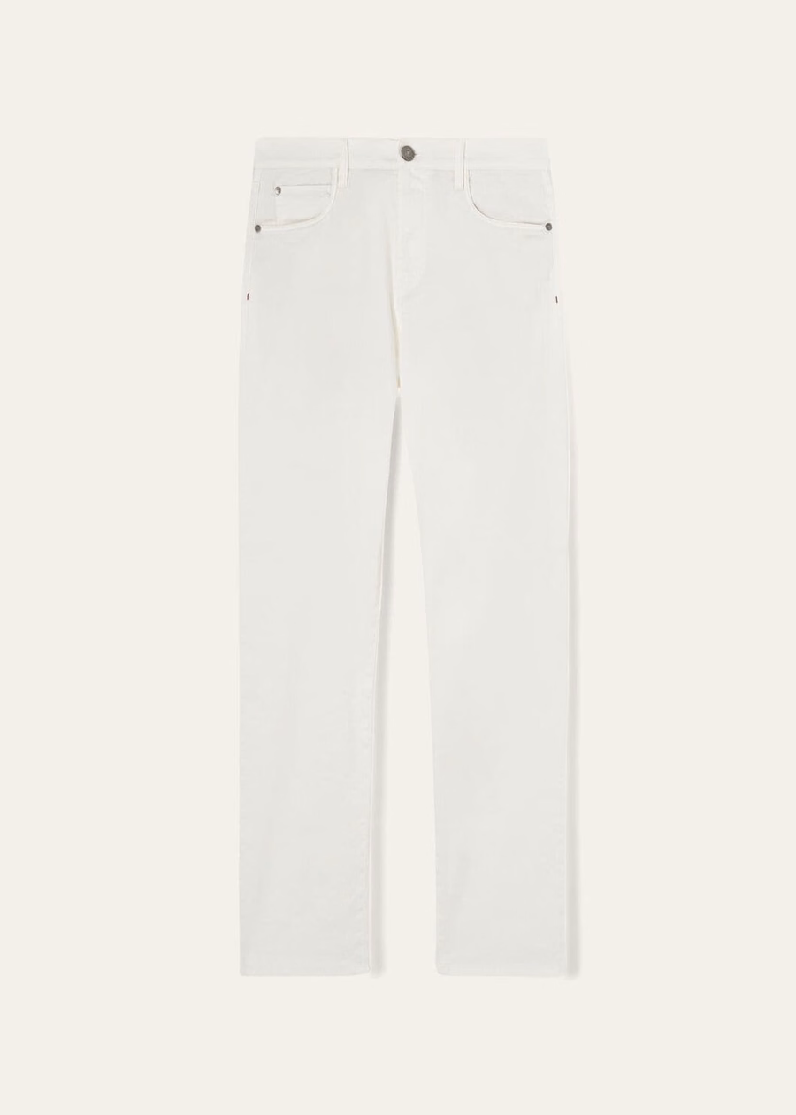 Pantalones de algodón Quarona de cinco bolsillos en color blanco.