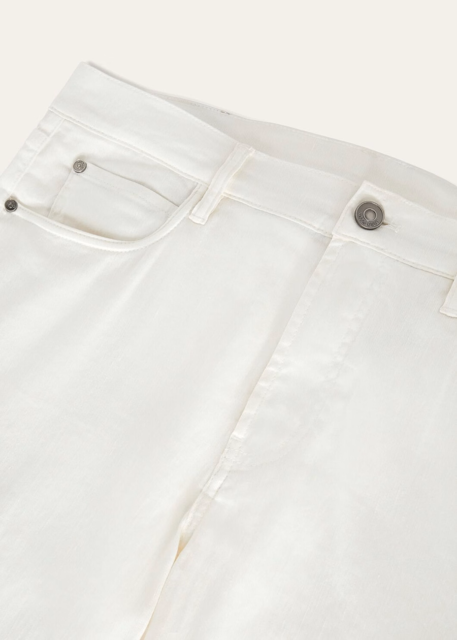 Pantalones de algodón Quarona de cinco bolsillos en color blanco.