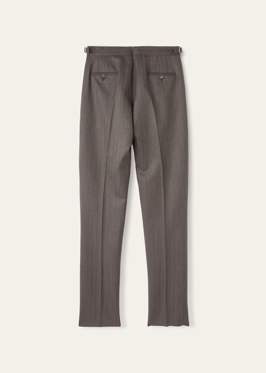 Pantalones de vestir de lana virgen marrón Roof Tres