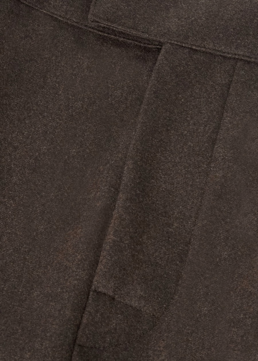 Pantalones Reinga de cachemir y lana virgen, color cacao trufa melange.