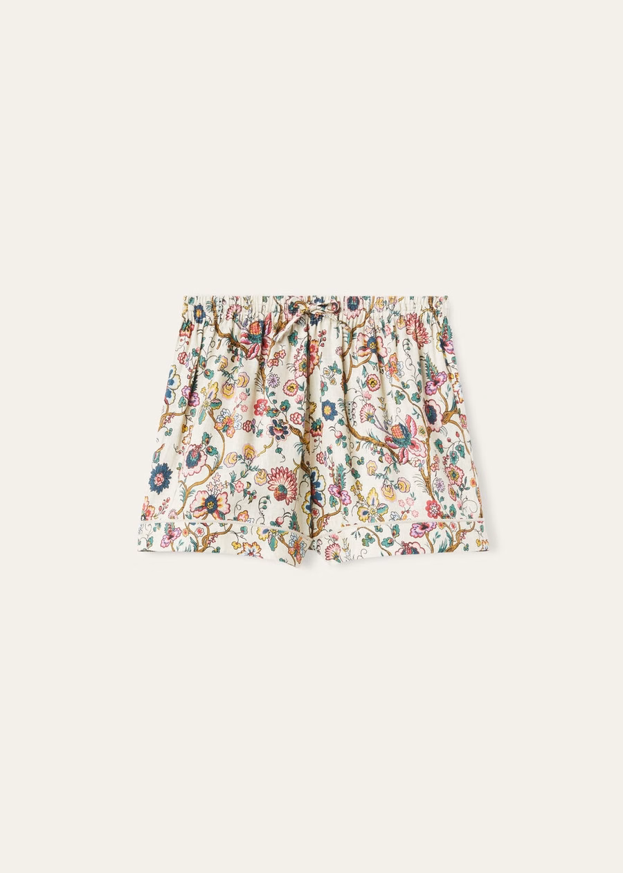 Pantalones cortos James Bermuda en color sándalo/rosa impresionista/crema miel