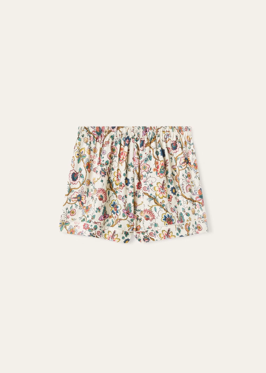 Pantalones cortos James Bermuda en color sándalo/rosa impresionista/crema miel