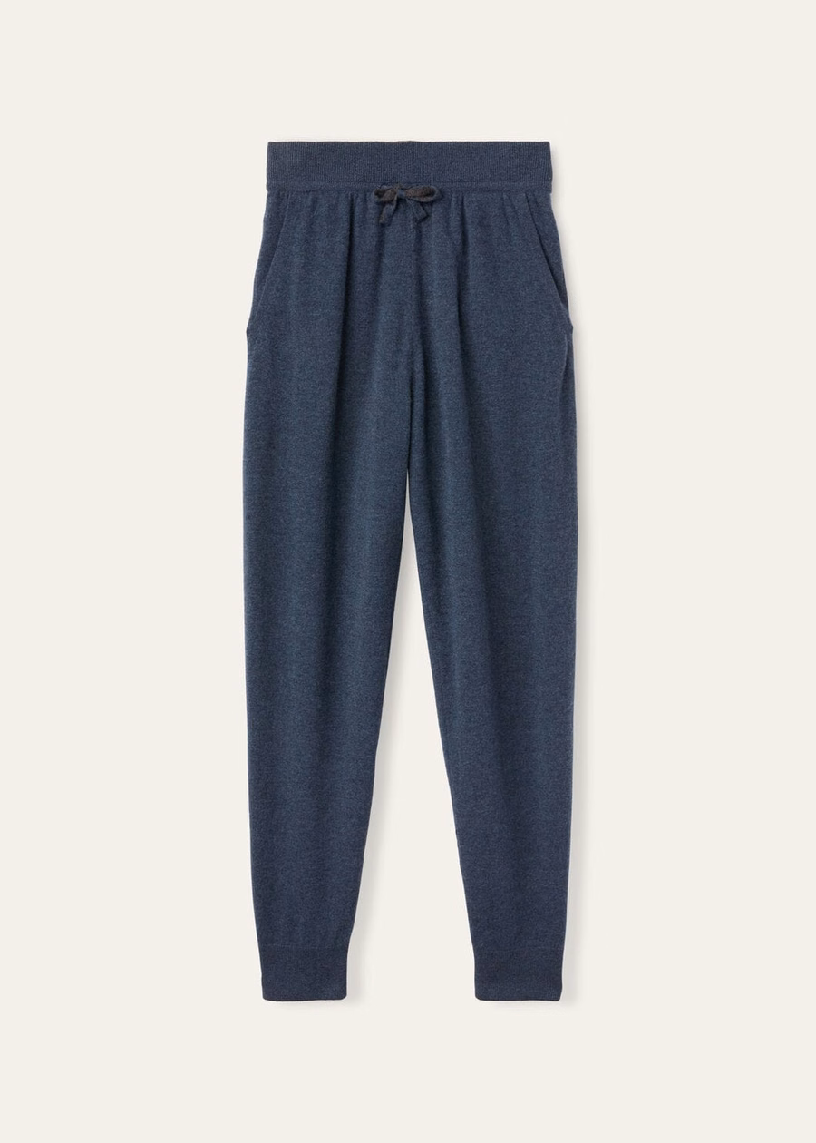 Pantalones Duo Cashmere color verde azulado jaspeado/gris carbón jaspeado